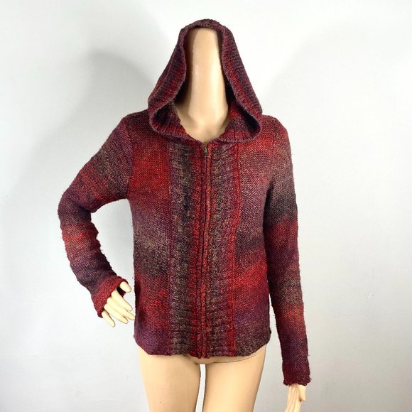 Prana Sweaters - prAna Marled Striped Zip Up Hooded Cardigan S